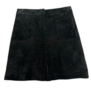 Lilly Pulitzer Black A-Line Skirt genuine suede size 8
